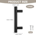 thumbnail image 3 of Uxcell 2-Pack Tiradores de Gabinete, Manijas de Acero Inoxidable Modernas en T de 3.9" [Negro], 3 of 6
