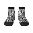 thumbnail image 7 of Mens Ankle Socks Womens Black And White Checkered Quarter Breathable Casual Socks, 7 of 7