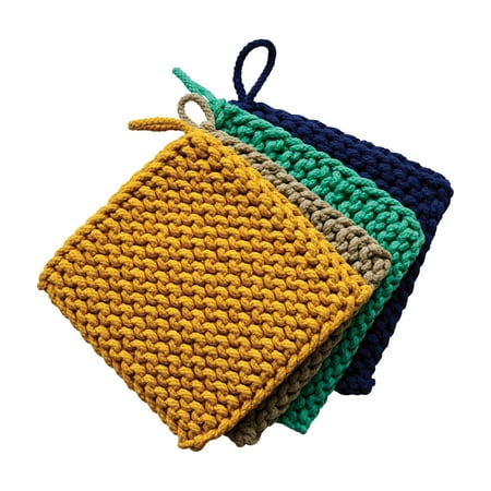 3R Studios Square Cotton Crocheted Pot Holders - Set of (The Best Crochet Potholder Pattern)