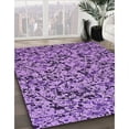 thumbnail image 3 of Ahgly Tapis d'Intérieur Lavable en Machine Carré Violet Transitionnel, 8 Pieds Carré, 3 of 7