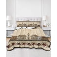 thumbnail image 2 of Full Size Quilt Bedding Set, Barn Star Wooden Reversible Summer Quilt 3 Pieces, Grey Farmhouse Berry Botanical Lightweight Bedspreads Coverlets with 2 Pillow Shams for All Seasons, 2 of 5
