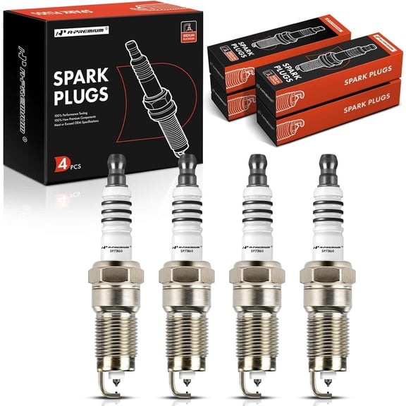 A-Premium Iridium & Platinum Spark Plugs Compatible with Ford Focus, Escort & Chevrolet Beretta, S10 & GMC Sonoma & Buick Century & Isuzu Hombre & Mercury Tracer & Pontiac & Oldsmobile, Pack of 4