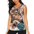 thumbnail image 2 of Picia Playful Cat Pattern Women's Workout Tank Top,Breathable Activewear,Slim Fit Athletic Top,Versatile Workout Moisture-wicking top-Small, 2 of 9