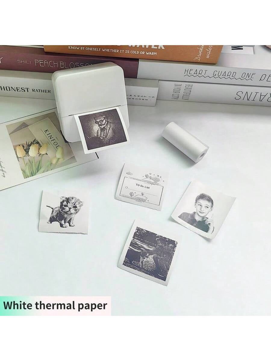 Inkless Phone Thermal Printer - Mini Pocket Wireless Cute Design, Prints Labels, Receipts, Photos for Home, Office