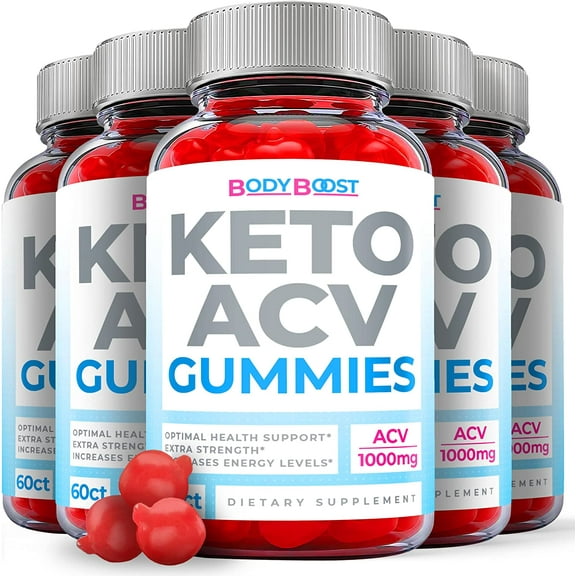 (5 Pack) Body Boost Keto ACV Gummies - Supplement for Weight Loss - Energy & Focus Boosting Dietary Supplements for Weight Management & Metabolism - Fat Burn - 300 Gummies