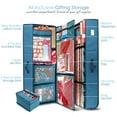 thumbnail image 5 of Hearth & Harbor Christmas Wrapping Paper Storage with Extra Christmas Storage Bins and Ribbon Storage Organizer, Gift Wrap Organizer with Wheels - Fits Up to 30 Rolls of 40", Blue, 5 of 6