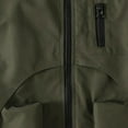 thumbnail image 6 of Boys Sleeveless Jackets Stand Collar Front Zip Vest Outwear Casual Loose Stylish Coat With Multi Pockets (14-15 Years, Army Green), 6 of 6