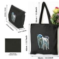 thumbnail image 3 of RUIYC 2 Pcs Canvas Tote Bags Cute Aesthetic Tote Bags with Zipper 3 Moon Polar Bears Funny Fur Marine Mammals Bear Art Humor Carrying Black, 3 of 8