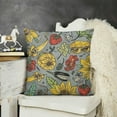 thumbnail image 2 of Grunge Throw Pillow Cushion Case, Various Skull Omelet Watermelon Onion Mushroom Cooking Eye Banana Food Illustration, Decorative Square Accent Pillow Cover,Multicolor, 2 of 5