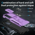 thumbnail image 3 of Dteck for Samsung Galaxy S23 with Camera Cover & Kickstand, Heavy Duty Military Grade Shockproof Rugged Slide Lens Protection 360 Rotate Ring Stand, Impact-Resistant Protective Bumper, purple, 3 of 8