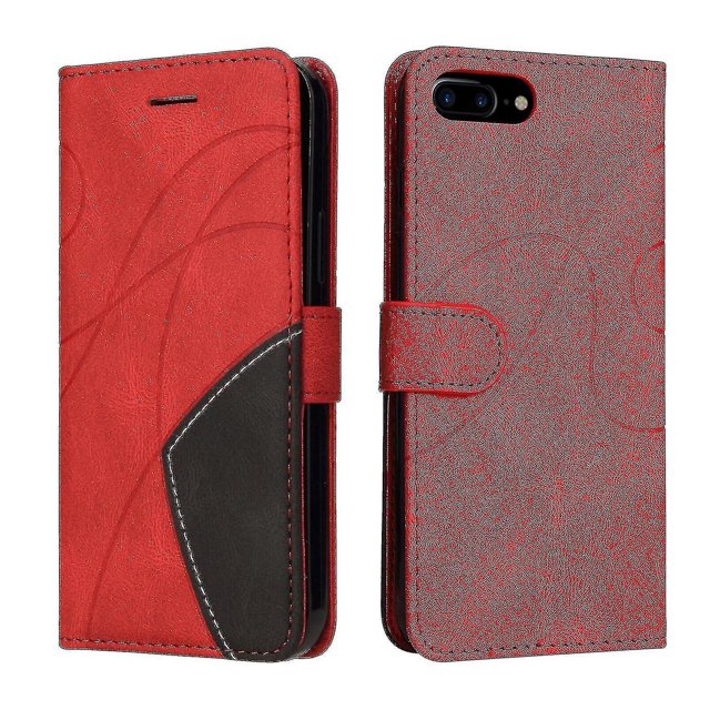 ZHAOCHENG Funda de cuero PU con tarjetero para iPhone 8 Plus/iPhone 7 Plus, color rojo