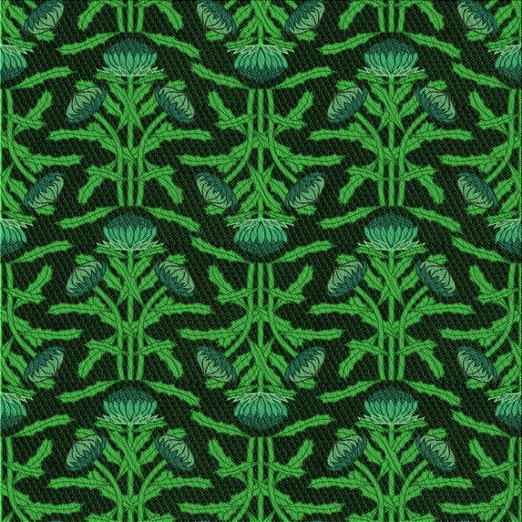 Ahgly Company Machine Washable Indoor Square Transitional Dark Forest Green Area Rugs, 8' Square