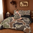 thumbnail image 4 of Erosebridal Green Camouflage Hunting 7-Piece Bedding Comforter Set,Camo Whale Print King Bedding Sets,Reversible Black, 4 of 7