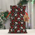 thumbnail image 4 of Fuzoiu Red Rose Skull Print Christmas Gift Bag,Burlap Gift Bag with Drawstring Closure & Hang Tag,Perfect for Holidays, Birthdays, and Special Occasions-Small, 4 of 7