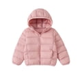 thumbnail image 4 of Kids Hooded Zip up Padded Coat Long Sleeve Warm Winter Jacket with Pockets, Solid Casual Outerwear for Boys Girls Pink, 4 of 8