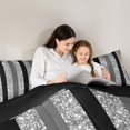 thumbnail image 4 of Homewish Geometric Stripe Twin Comforter Sets, Glitter Sequin Bling Print Bedding Set, Black Gray, Black Reversible, 2pcs 1 Comforter and 1 Pillowcase, 4 of 6