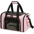 thumbnail image 4 of Airline Approved Pet Carrier for Small Dogs & Cats, Collapsible Travel Bag with Adjustable Straps, Pink, 4 of 4