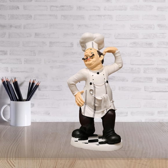 Estatuil decorativa de cocina , decoración para hogar, decoraciones de encimera de cocina, regalos coleccionables para inauguración de 14x11x30cm perfecl Figurilla del chef