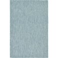 thumbnail image 1 of Unique Loom Solid Collection Casual Transitional Indoor and Outdoor Flatweave Area Rug, 4' x 6', Aquamarine/Light Blue, 1 of 2
