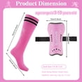 thumbnail image 2 of Buquapse 2 Pairs Kids Soccer Shin Guards with Socks, Shin Pads and Long Soccer Socks for 3-10 Years Youth Boys and Girls, Lightweight and Breathable Soccer Protection Equipment(Pink + Rose Red), 2 of 7