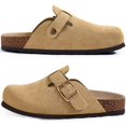 thumbnail image 4 of Comwarm Vegan Suede Clogs for Women Men, Arch Support Leather Mules Potato Sandals Shoes with Cork Footbed, Tan, 4 of 6