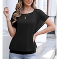 thumbnail image 4 of Uvplove Women's Summer Loose Casual Short Sleeve Chiffon Top T-Shirt Blouse, 4 of 14