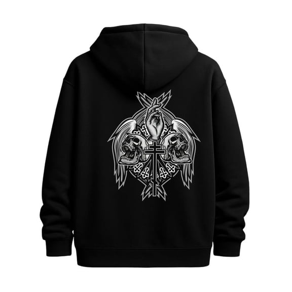 Skull Cross Hoodie sweatshirt fire skeleton for men machine washable black Regular Fit, Everyday Comfort, Comfortable Casualwear, Urban Style, halloween idk fire