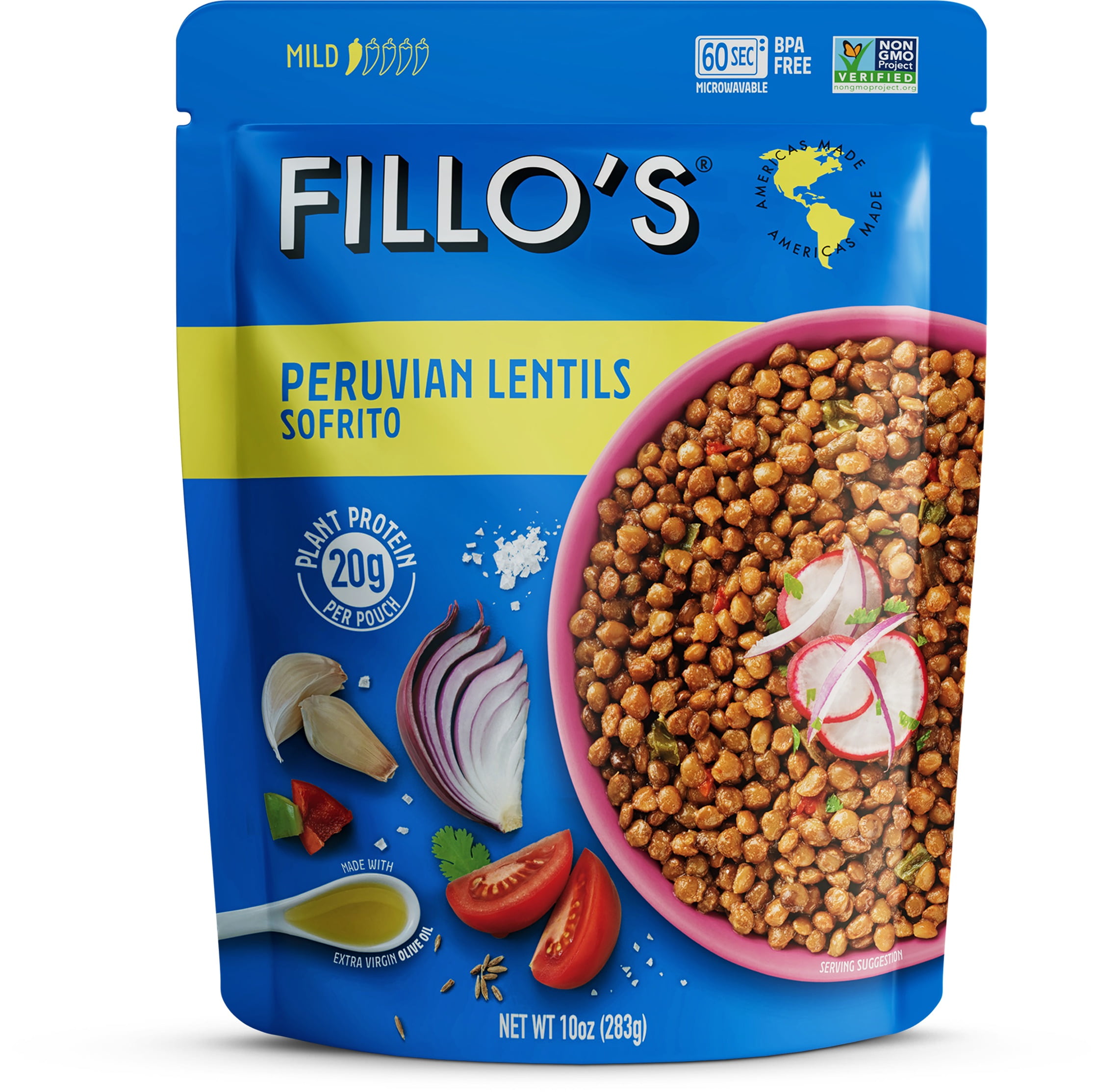 Fillo's Peruvian Lentils Single Pouch, 10 oz