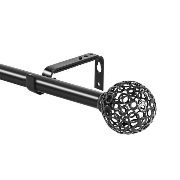 Urbanest Planet Ball Curtain Rod, 3/4" Diameter, Black, 28"-48"