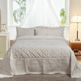 thumbnail image 2 of Home Soft Things 4 Piece Tatami Quilted Faux Fur Bedspread - Taupe - Oversize King (120" x 120"), 2 of 7