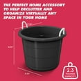 thumbnail image 2 of Life Story 17 Gal Flexible Plastic Storage Bucket w/ Handles, Black, 8 Pack, 2 of 10