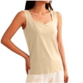 thumbnail image 2 of Women Thermal Sleeveless Camisole Built-in Bra Fleece Lined Warm V Neck Tank Top Solid Color Stretchy Slim Fit Winter Layering Underwear Vest, 2 of 5