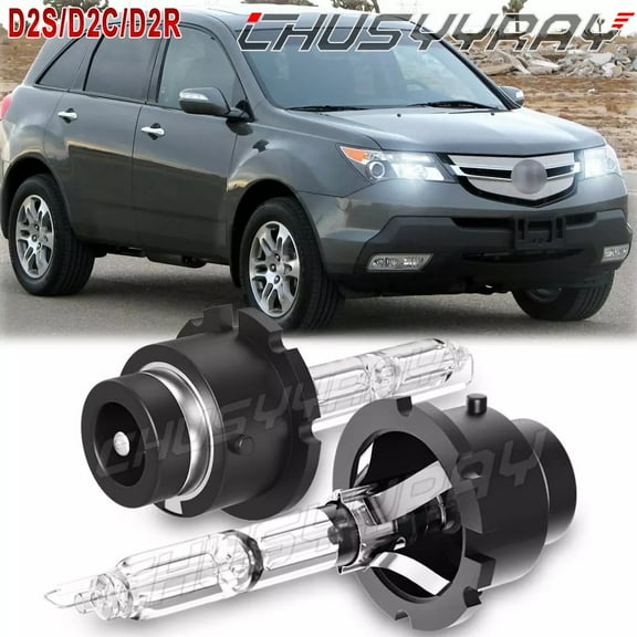 For Acura MDX 2007-2013 - 2X 6000K White HID Headlight Low Beam Bulbs Kit D2S D2R