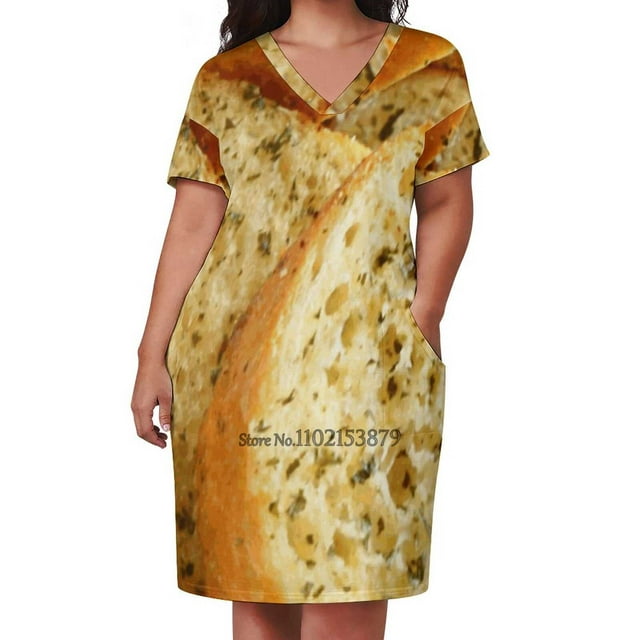 Garlic Bread Back Lacing Backless Dress Square Neck Dress Fashion Design Large Size Loose Dress Garlic Garlic Bread Garlic