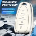 thumbnail image 5 of Key Fob Cover Compatible with Chevrolet Equinox Bolt Trax Sonic Blazer Trailblazer Traverse Cruze Keychain Case Holder Protector,Silver-White, 5 of 6