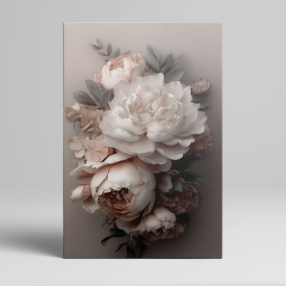8x12inchx1pcs Elegant Blush - Toned Peony Floral Canvas Art Prints
