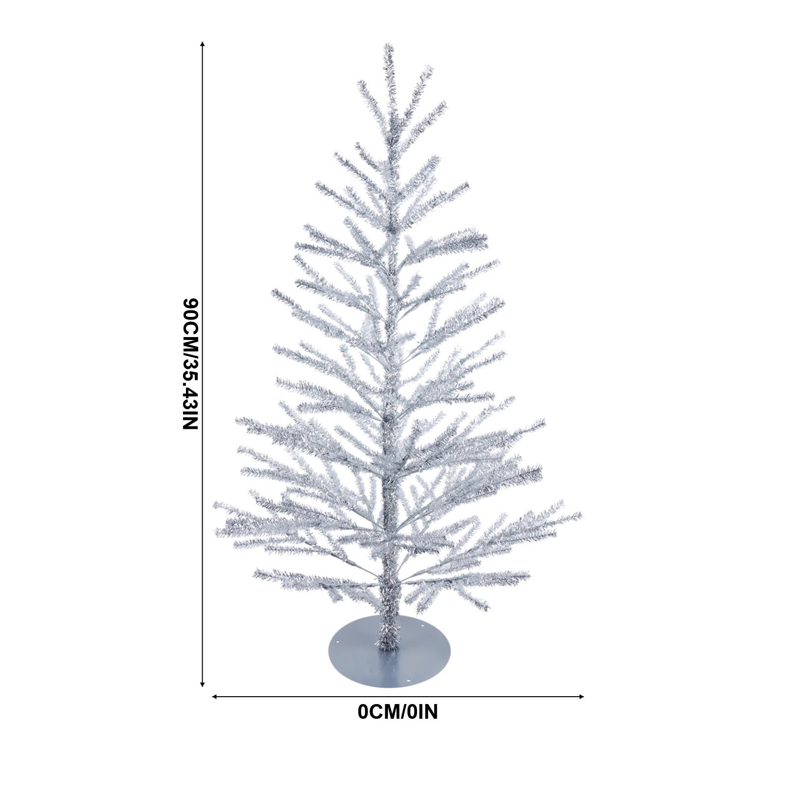 Yomiee 3FT Small Christmas Tree Silver Tabletop Christmas Tree, Slim Artificial Small Xmas Tree with Stable Round Base, Mini Unlit Holiday Decor Tree for Fireplace, Entryway, Home Indoor