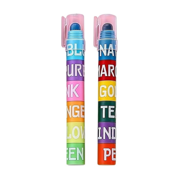 Hyknon 2PCS Thick Stacking Crayons, 12 Colors Jumbo Stackable Paint Sticks, Art Supplies for Coloring Drawing, Easy to Grip