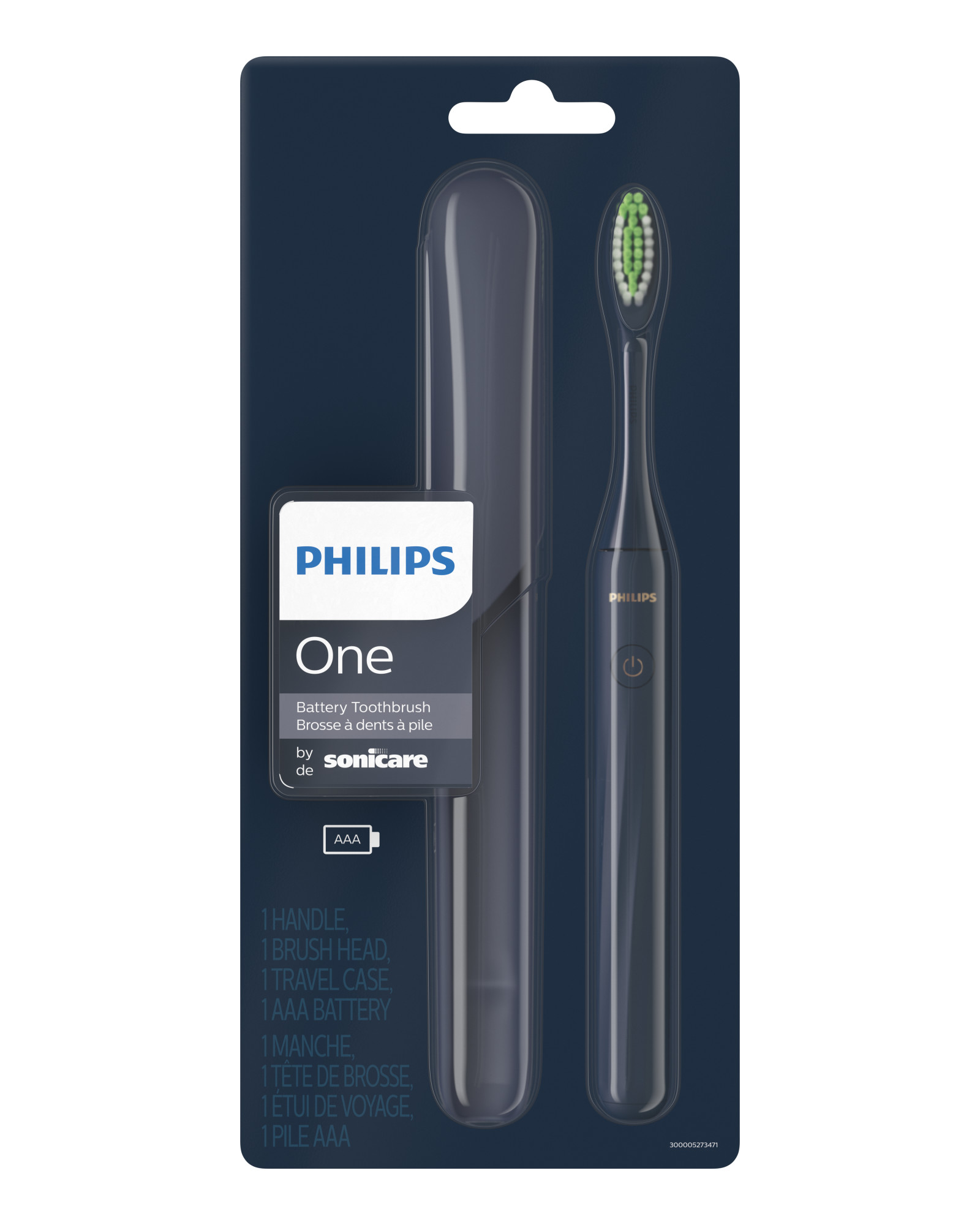 Philips One By Sonicare Battery Toothbrush, Midnight Blue, HY1100/04 - image 3 of 15
