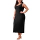 thumbnail image 4 of Vestido largo sin mangas de punto básico para mujer de tallas grandes Agnes Orinda 1X negro, 4 of 5