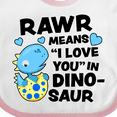 thumbnail image 4 of Inktastic Rawr Means I Love You in Dinosaur Valentine Boys or Girls Baby Bib, 4 of 4