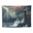 thumbnail image 5 of PRATYUS Tapestry Wall Hanging Lighthouse in Stormy Tapestry Tapestry Bright Wall Art Wall Blanket Wall Decor for Bedroom Living Room Dorm Decor Painting, 5 of 6