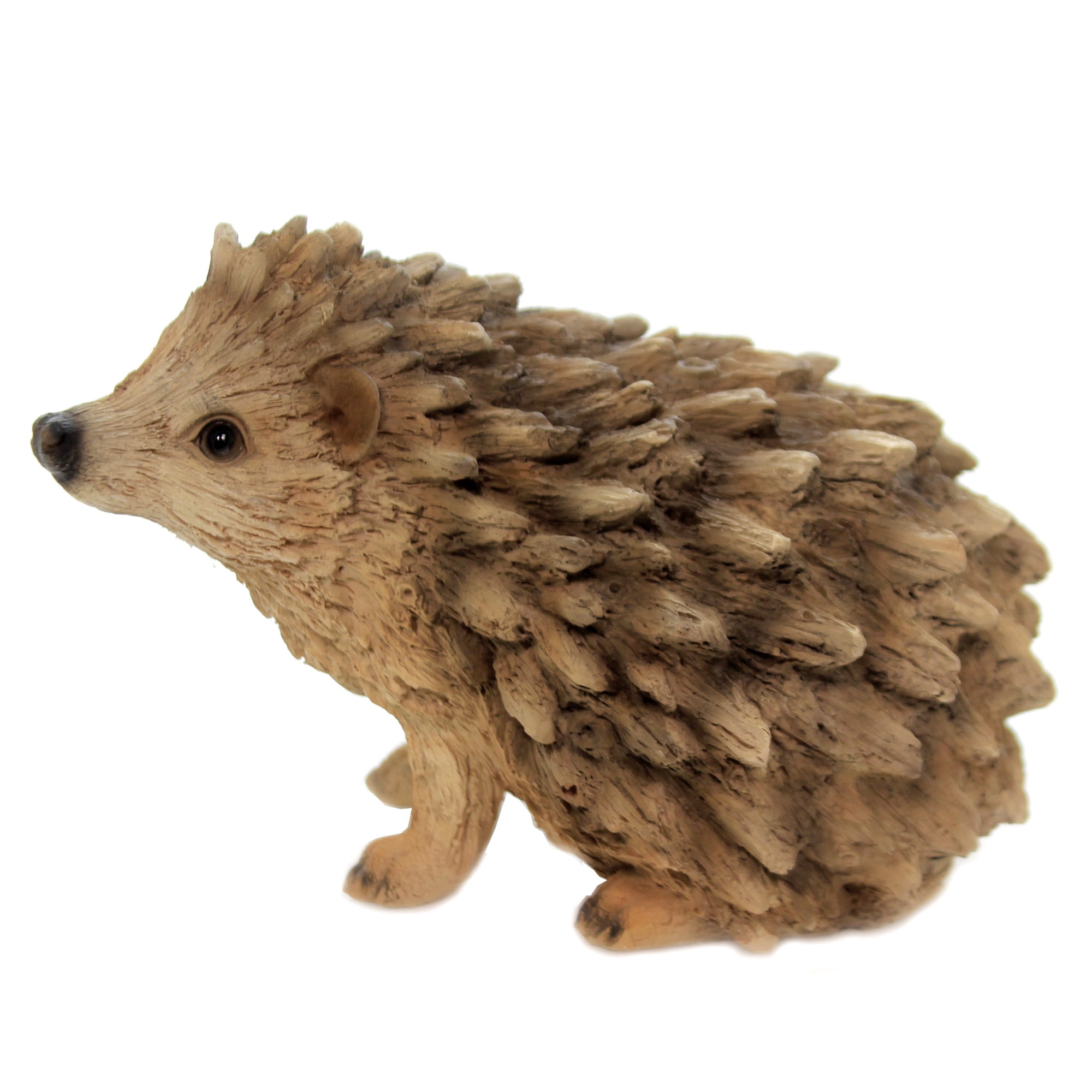 Ebros Realist Driftwood Look Hedgehog Resin Figurine Statue 8.5" Long
