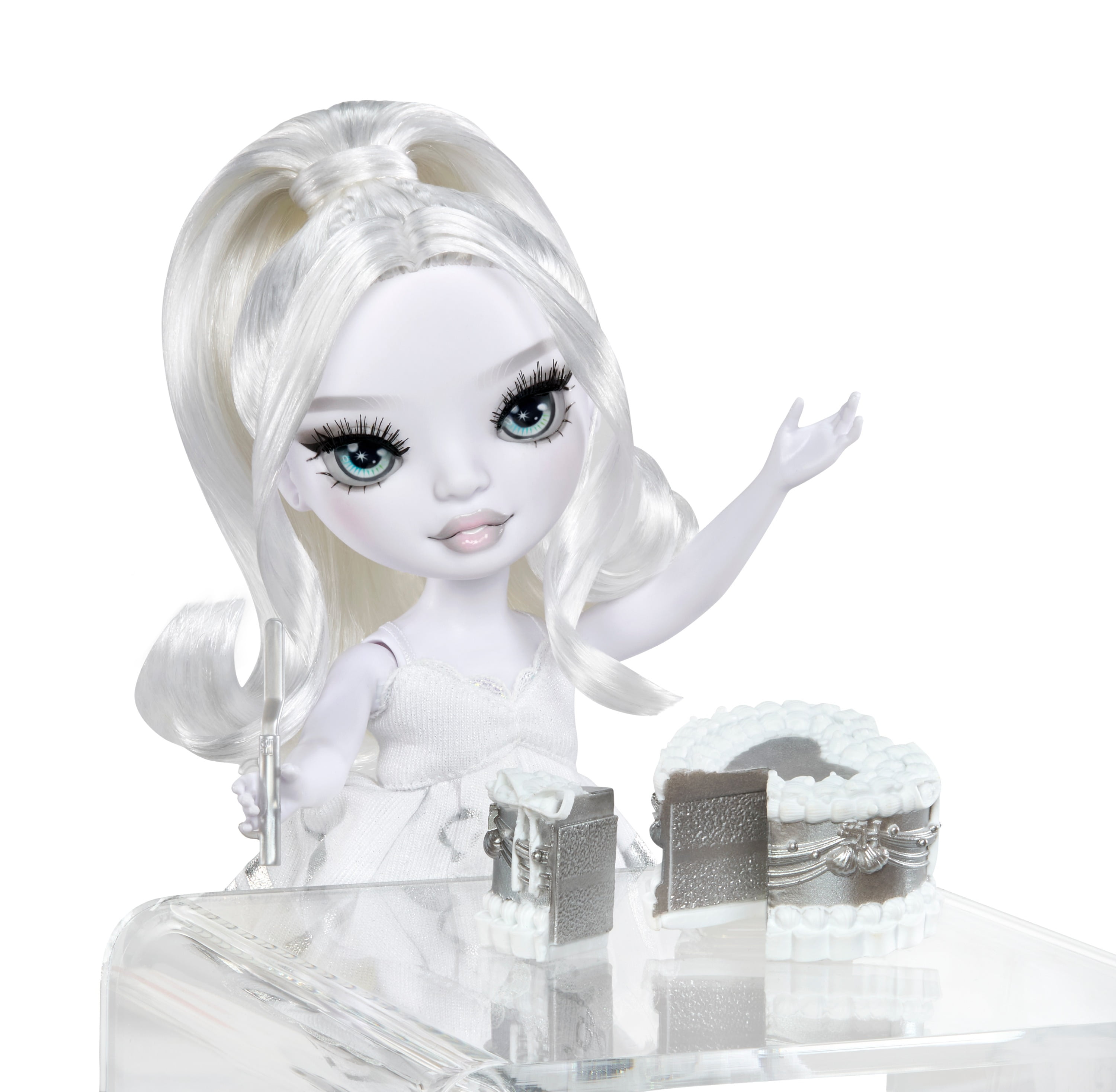 Rainbow High Shadow High Girl's Night Natasha Zima- Grayscale 11" Fashion Doll. White Hair, White & Silver Outfit