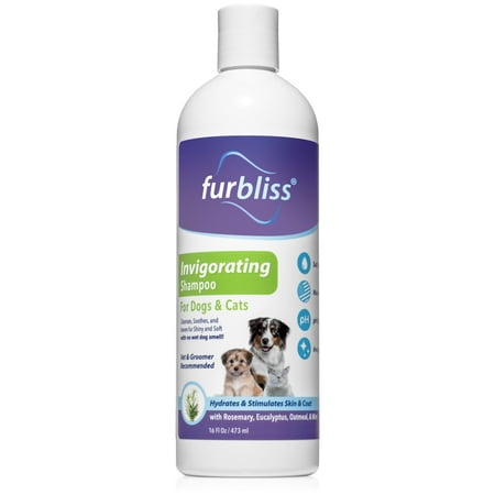 Furbliss Invigorating Cat & Dog Shampoo with Essential Oils - No Wet Dog Smell, Tear Free, Smelly Dog Relief