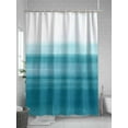 thumbnail image 5 of Teal White Gradient Shower Curtain, Abstract Ombre Texture Modern Art Waterproof Shower Curtain Set with 12 Hooks Lightweight Washable Fabric Shower Curtains for Bathroom 72x84 Inches, 5 of 6