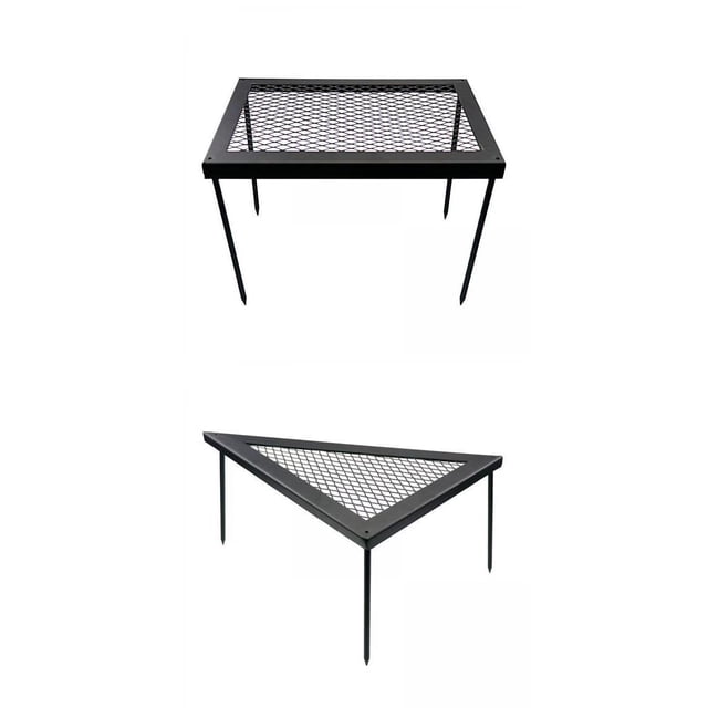 2 Estantes Portátiles de Malla Triangular para Acampar Libre para Fiestas Patio Trasero kusrkot Escritorio de red triangular