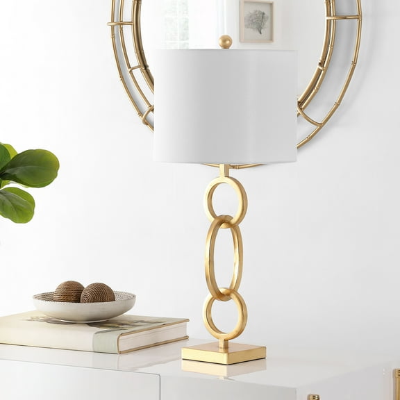 SAFAVIEH Alaia 32 in. Round Chain Iron Table Lamp, Gold