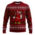 thumbnail image 4 of XIAOCHA Men's Crew Neck Sweatshirt Funny Santa Graphic Print Holiday Winter Pullover Top, Wine, Sizes XXL, 4 of 4