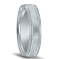 thumbnail image 2 of SZUL Men's 5mm Wedding Band with Stone Center Finish and Milgrain in 10K White Gold, 2 of 4